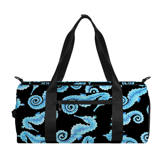 Watercolor Seahorse Pattern Print Gym Bag