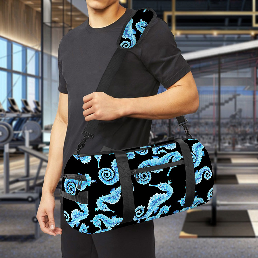 Watercolor Seahorse Pattern Print Gym Bag