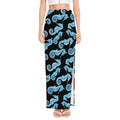Watercolor Seahorse Pattern Print High Slit Maxi Skirt