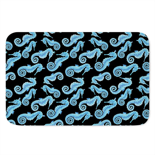 Watercolor Seahorse Pattern Print Indoor Door Mat