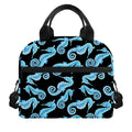 Watercolor Seahorse Pattern Print Insulated Lunch Bag