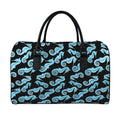 Watercolor Seahorse Pattern Print Leather Duffel Bag