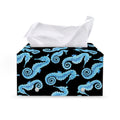 Watercolor Seahorse Pattern Print Leather Tissue Box Cover