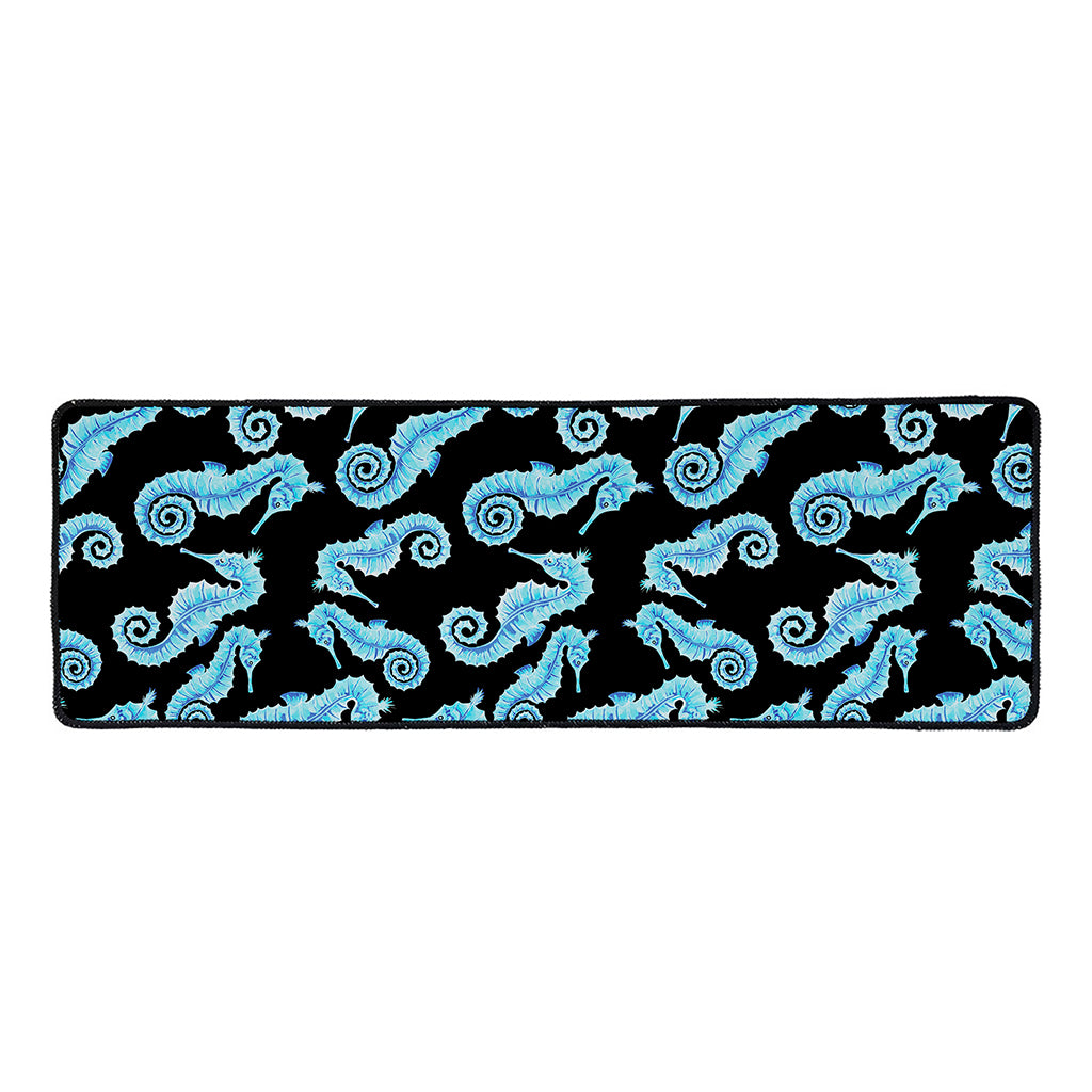 Watercolor Seahorse Pattern Print Long Kitchen Mat