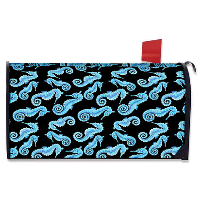 Watercolor Seahorse Pattern Print Mailbox Cover