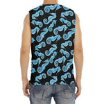 Watercolor Seahorse Pattern Print Men's Fitness Tank Top