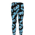 Watercolor Seahorse Pattern Print Men's Leggings