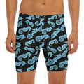 Watercolor Seahorse Pattern Print Men's Long Boxer Briefs