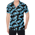 Watercolor Seahorse Pattern Print Men's Shirt
