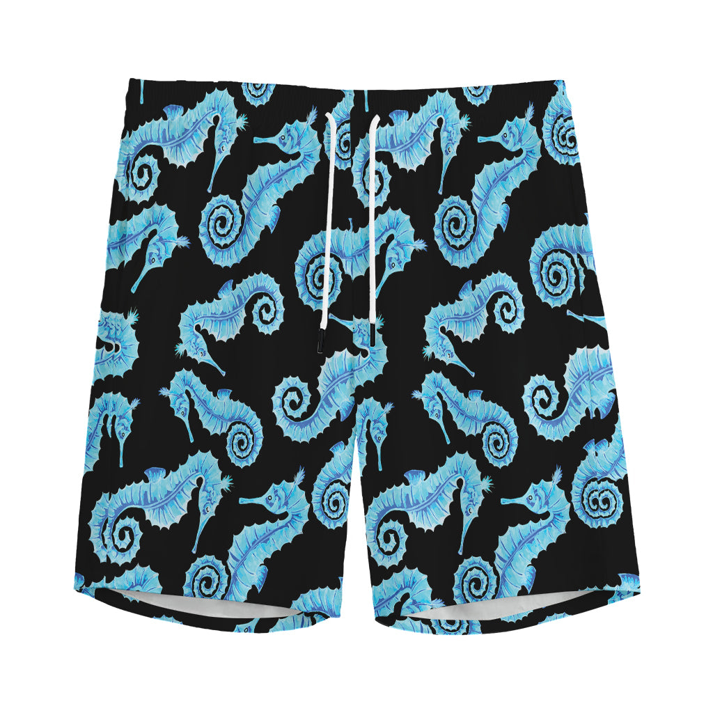 Watercolor Seahorse Pattern Print Men's Sports Shorts