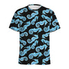 Watercolor Seahorse Pattern Print Men's Sports T-Shirt