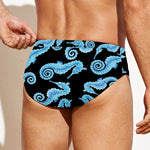 Watercolor Seahorse Pattern Print Men's Swim Briefs