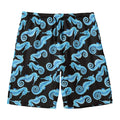 Watercolor Seahorse Pattern Print Men's Swim Trunks