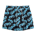 Watercolor Seahorse Pattern Print Mesh Shorts