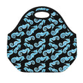 Watercolor Seahorse Pattern Print Neoprene Lunch Bag