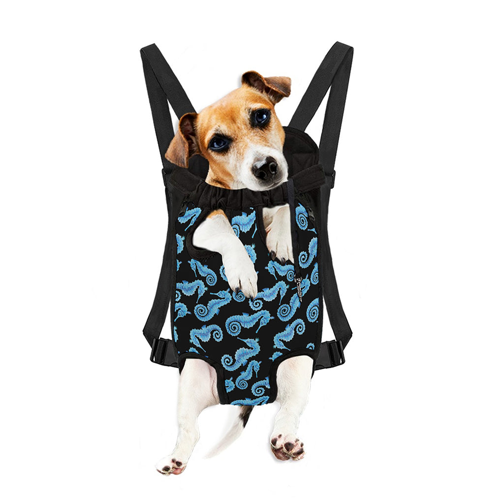 Watercolor Seahorse Pattern Print Pet Carrier Backpack