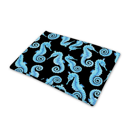 Watercolor Seahorse Pattern Print Pet Cooling Mat Cover