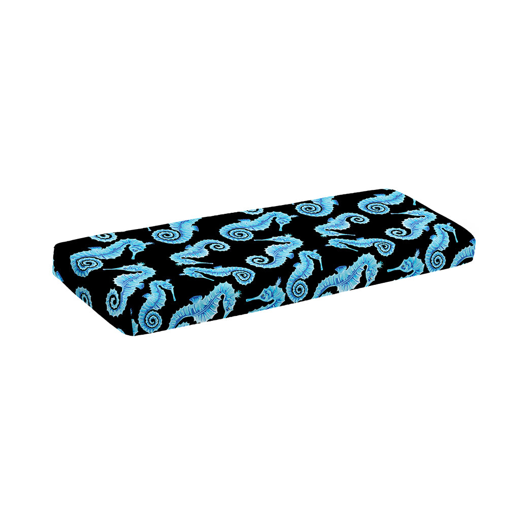 Watercolor Seahorse Pattern Print Piano Keyboard Cover