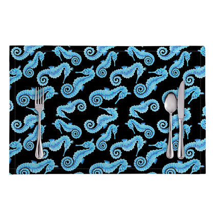 Watercolor Seahorse Pattern Print Placemat