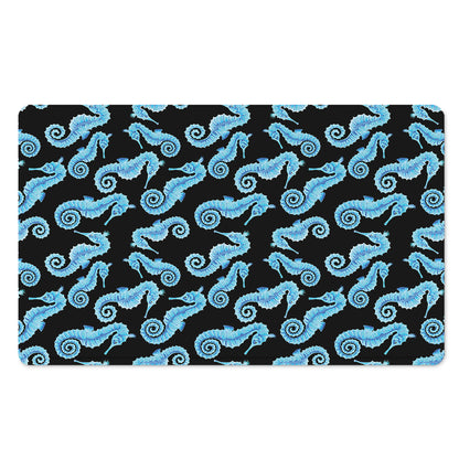 Watercolor Seahorse Pattern Print Polyester Doormat