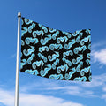 Watercolor Seahorse Pattern Print Polyester Flag
