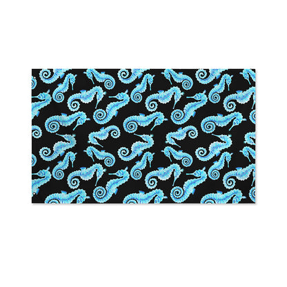 Watercolor Seahorse Pattern Print Polyester Flag