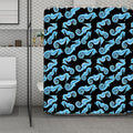Watercolor Seahorse Pattern Print Polyester Shower Curtain