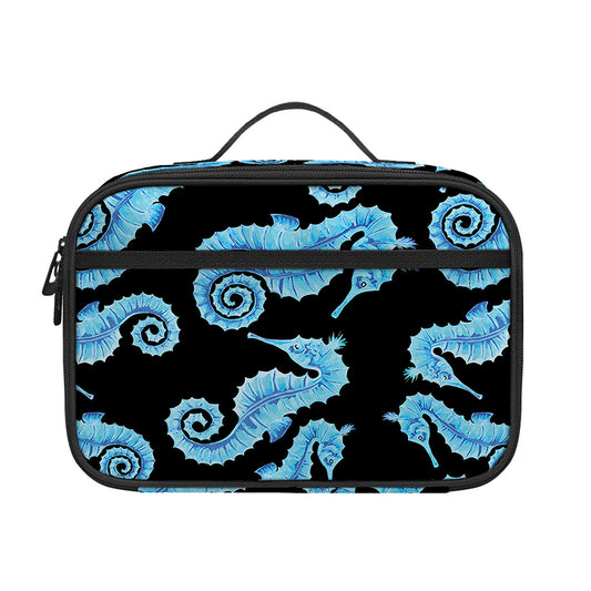 Watercolor Seahorse Pattern Print Portable Lunch Bag
