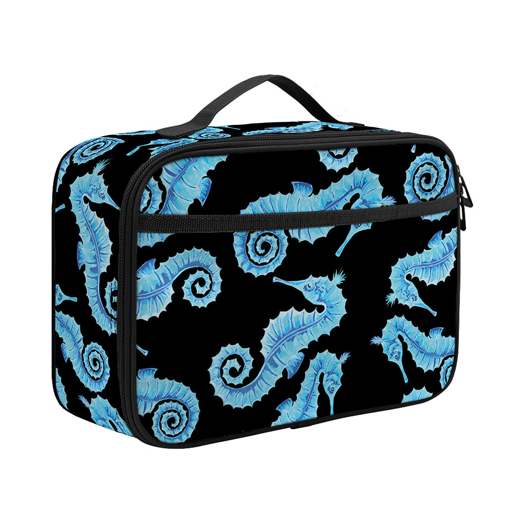Watercolor Seahorse Pattern Print Portable Lunch Bag