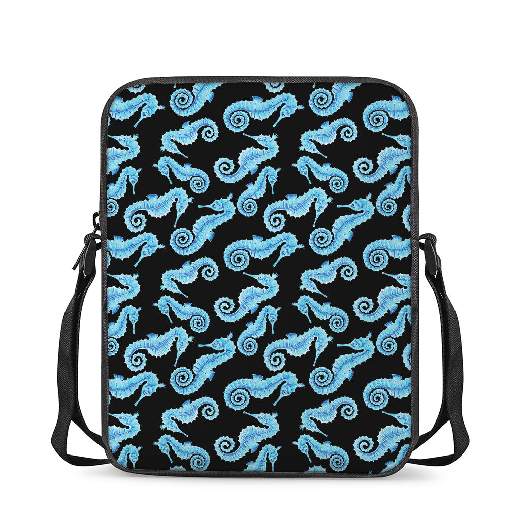 Watercolor Seahorse Pattern Print Rectangular Crossbody Bag