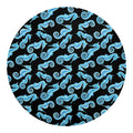 Watercolor Seahorse Pattern Print Round Blanket