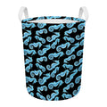 Watercolor Seahorse Pattern Print Round Laundry Basket
