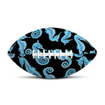 Watercolor Seahorse Pattern Print Rugby Ball