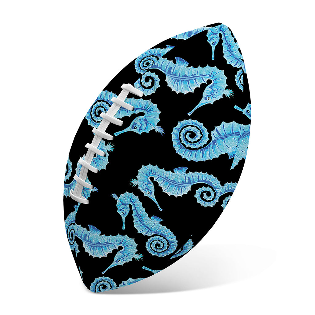 Watercolor Seahorse Pattern Print Rugby Ball