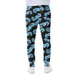 Watercolor Seahorse Pattern Print Scuba Joggers