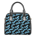 Watercolor Seahorse Pattern Print Shoulder Handbag