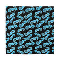 Watercolor Seahorse Pattern Print Silk Bandana
