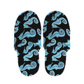 Watercolor Seahorse Pattern Print Slippers