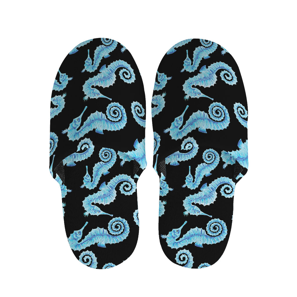 Watercolor Seahorse Pattern Print Slippers