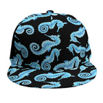 Watercolor Seahorse Pattern Print Snapback Cap