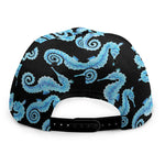 Watercolor Seahorse Pattern Print Snapback Cap
