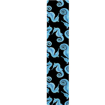 Watercolor Seahorse Pattern Print Table Runner