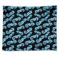 Watercolor Seahorse Pattern Print Tapestry