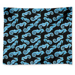 Watercolor Seahorse Pattern Print Tapestry