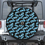 Watercolor Seahorse Pattern Print Tire Cover With Camera Hole