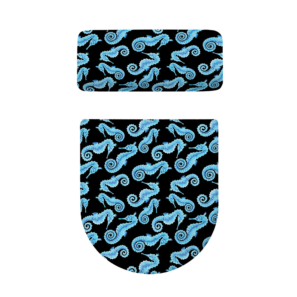 Watercolor Seahorse Pattern Print Toilet Lid And Tank Cover Set