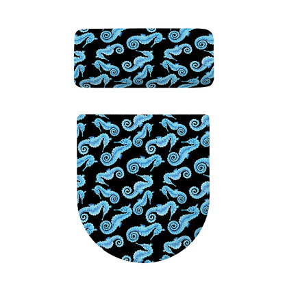 Watercolor Seahorse Pattern Print Toilet Lid And Tank Cover Set