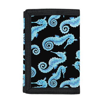 Watercolor Seahorse Pattern Print Trifold Wallet