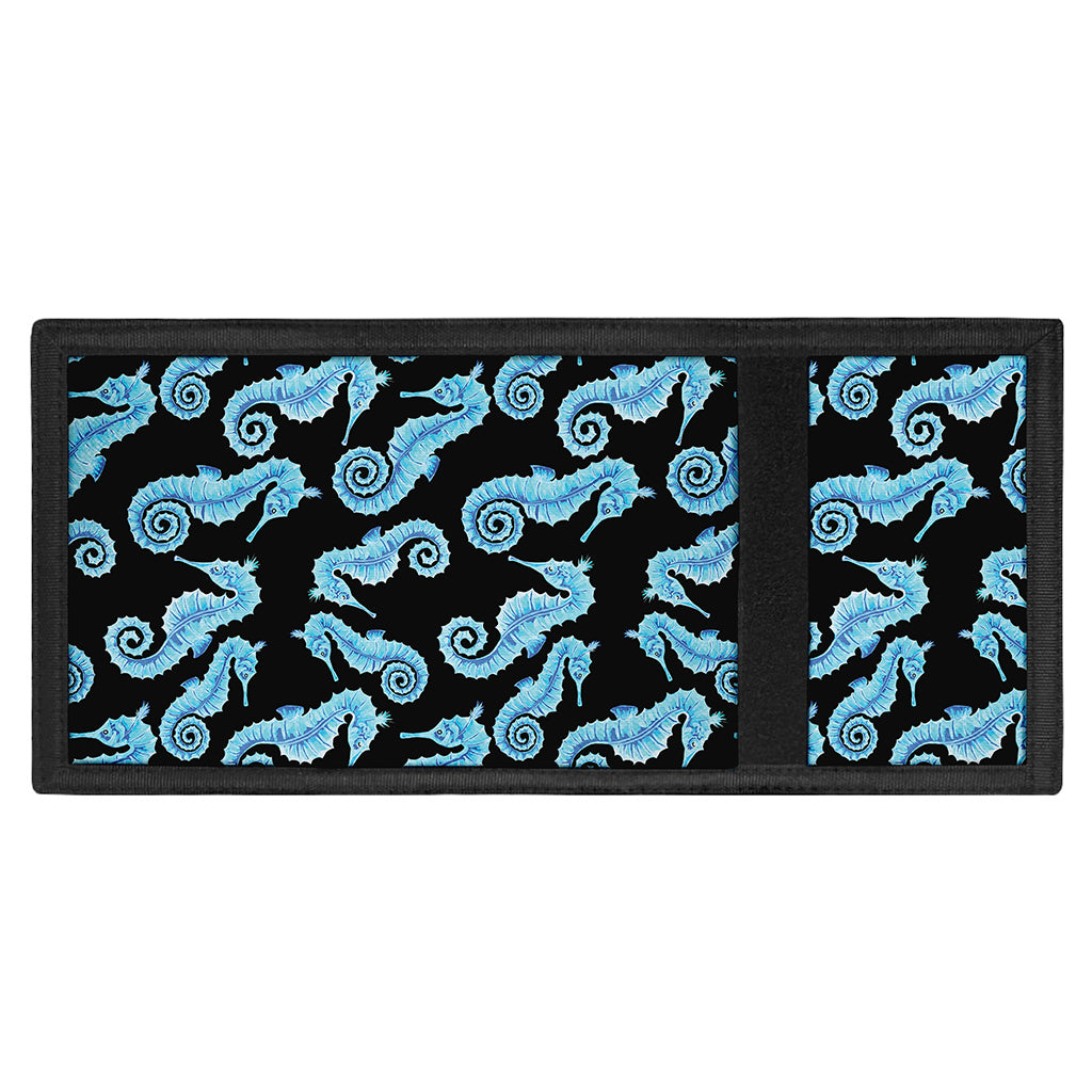 Watercolor Seahorse Pattern Print Trifold Wallet