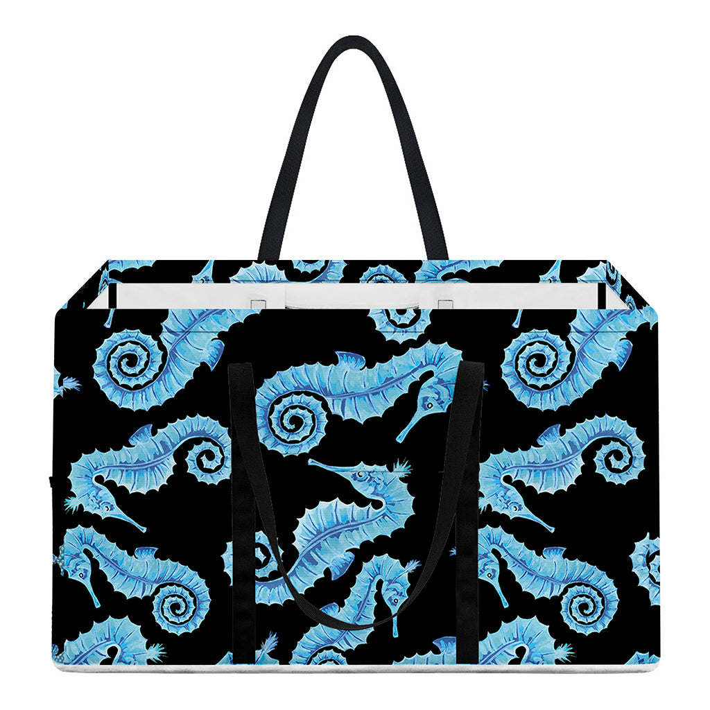 Watercolor Seahorse Pattern Print Utility Tote Bag